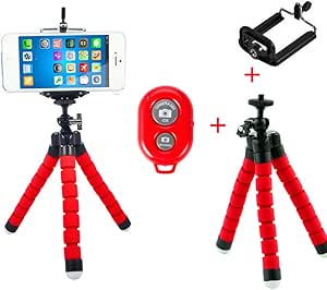 Mobile Phone Tripod Portable Adjustable Camera Stand With Wireless Remote And Universal Clip Flexible Tripod For Iphone And Android Phone Camera And Gopro Amazon De Electronics Photo