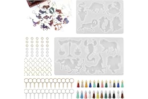 Voyyphixa Stampo Silicone Resina Portachiavi, 12 Costellazioni Stampi Resina Ciondoli, Stampi Resina Epossidica Animale per Creazione di Gioielli