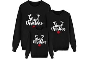 GENÉRICO Jersey Navideño​​ Familiar con Estampado de Papa Noel y Copos de Nieve, Suéter de Invierno Cálido para Toda la Familia, Hombre Mujer Niño, Christmas Jumper