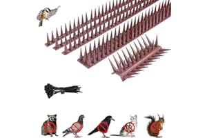 Wivico Pinchos Antipalomas Pinchos Anti Gatos,2,58 Metros(6Pcs x 43cm) Antipalomas,Ahuyentar Las Palomas,Pinchos para Palomas,Ahuyentador De Pajaros,Auyentador De Gatos,Alféizar,Valla,Techo,Marrón