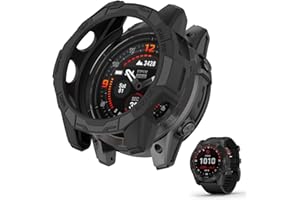 HOMTERN Compatible with Garmin Fenix 7X,Fenix 7X Pro,EPIX Pro 51mm, Soft TPU Lightweight Shell Drop-proof Scratch-Proof Flexible Armor Heavy Protective Case,Black