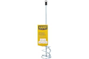 HARDY WORKING TOOLS HARDY mieszacz do farb i tynków kompatybilny ze wszystkimi popularnymi wiertarkami do produkcji klejów do zaprawy murarskiej, podwójna spirala ze stali nierdzewnej 80 x 400 mm