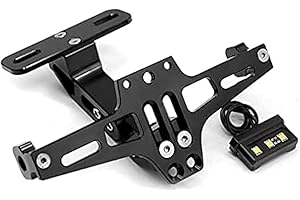 MRCARTOOL Kit di eliminazione parafango universale per moto, telaio targa per indicatori di direzione regolabile per moto con luce a LED in alluminio per modelli universali