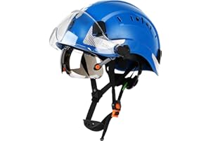 GREEN DEVIL Casque de protection industriel certifié EN397 et EN166 avec visière teintée + transparente | Casque de sécurité avec double visière pour la construction, l'artisanat et l'industrie |