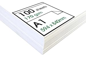 Artway Enviro – Recycled A1 Cartridge Paper for Drawing - Ideal for Dry Art Applications - 170gsm – A1 (100 Sheets), White