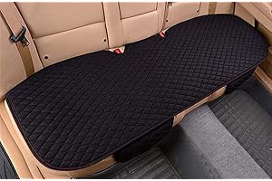 bangminda Coprisedile Universale Auto Protezione Seduta Sedile Copri Sedile Auto in Lino Traspirante Cuscino della Copertura per Sedile Auto Bambini Bebè Animali (1 Coprisedile Posteriore, Nero)