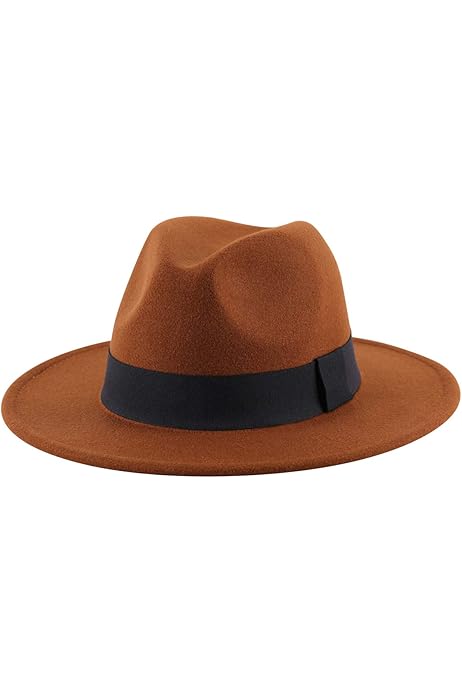 FULUJIDI Fedora Filzhut Mit Breiter Krempe - Unisex Trilby Hut Für Damen & Herren