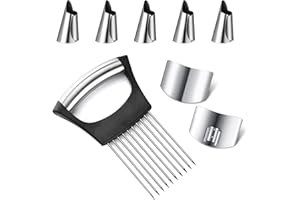 JJWNMLL 8 pz protezioni per le dita da cucina tagliando cipolla supporto affettatrice per dita regolabile protezione taglio strumento da cucina per affettare verdure frutta carne