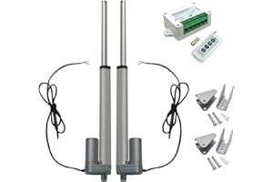 DCHOUSE 2 Stücke 12 V 250mm Heavy Duty Hub Linearaktuator 150 KG-Maximum Lift Motor Drahtlose Fernbedienung Kit mit Montagehalterungen (1500N 10 zoll)