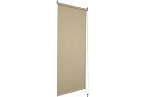 Funky Gadgets Blackout Roller Blinds Window Shades Easy Fit Thermal Roller Blind 3 Pass Black Out Fabric for Room Darkening Trimmable Child Safe Metal Tube Cappuccino (90cm Wide x 165cm Drop)