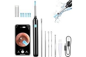 KRAZOVE Ear Wax Removal Kit, 1080P FHD Wireless Ear Wax Cleaner, 3.5mm Waterproof Otoscope with Camera and 6 LED Light, Earwax Remover Tool for iPhone iPad Android Smart Phones