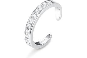 JeryWe Zehenring Silber 925 Damen Hypoallergen - Einstellbar Silber Zehenring Damen Blume CZ Opal Band Zehenringe Sommer Strand Geöffnet Zehenringe Wasserfest Fußschmuck CZ