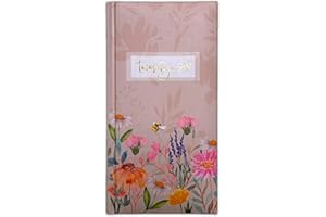 PaulStore 2026 Slim Line Week To View Diary Vintage Floral Diary Executive Design (Pink)