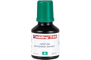 edding T 25 refill ink permanent marker - green - 30 ml - with drop dispensing system, for quick refilling of almost all edding permanent markers