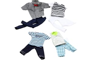 Lance Home Ropa para 32cm Muñecas, 4sets Camisas, Pantalones y Pantalones para el Novio de Muñecas de niño de 32cm, Estilos al Azar