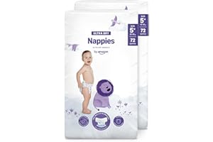 By Amazon Pannolini Ultra Asciutto - Taglia 5+ (11-17 kg) - 144 Pannolini (Confezione da 2 x 72) (Precedentemente un marchio Mama Bear brand, stesso prodotto)