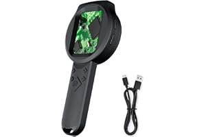 Yanmis 1000x Förstoringsglas, Handhållen Mikroskop med 2,8 i HD IPS -skärm 15 LED -lampor Digital Förstoring för Läsning, Ins