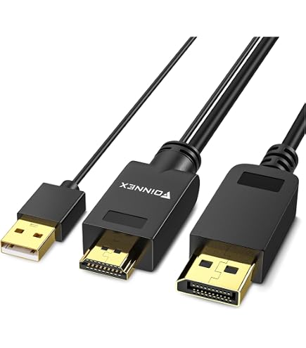 HDMI naar DisplayPort Adapter - 4K @60Hz / 2K @144Hz - unidirectioneel, 1.4 naar 1.2 met audio voor Xbox, PS4, PS3, NS, Dex, Pad, PC