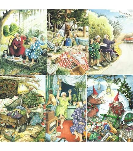 Inge Look Postkarten-Set | 6 Karten Mit Liebevollen Oma-Illustrationen | Größe 10,5x15 Cm