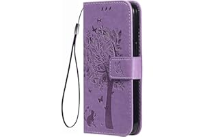 WBWONE para Xiaomi Redmi 12C / Redmi 11A Funda, Patrón Exquisito Flip Carcasa Magnética con Soporte y Cartera para Tarjetas, Premium PU/TPU Cuero Case Billetera. Lavanda