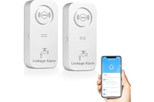 TOWODE WiFi Water Leak Detector 2pack (2.4G WiFi), 90 dB Water Detector Alarm and App Alert, Wireless water level sensor, for Pipes, Bedrooms, Kitchens, Bathrooms, Basements