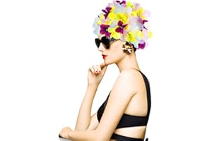VICASKY Badekappen für Schwimmer für Damen, Frauen Blumenblumenblatt Schwimmen Kappen Blumen Hut Badekappen Modische Badekappe Floral Petal Stilvolle Schwimmen Hut Badekappen für langes kurzes Haar