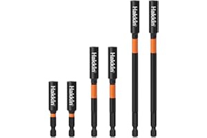 Magnetic Bit Holder Hakkin 6Pcs Impact Duty 1/4” Hex Shank Drill Bit Holder S2 Steel Professional Extension Bit Holder for Impact Driver 60mm 100mm 150mm