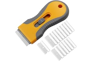 SAIZONE 1 Raspadores Incluyendo 15 Cuchillas de Repuesto,Limpiador Vitroceramica,Rasqueta Cocina,Rasqueta Vitroceramica,para Rascar la Estufa, Etiquetas,Adhesivos,Cristal Superficies
