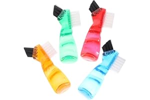 HEALEVED 4pcs Denture Toothbrush Small Hard Toothbrush Denture Care Brush Cleaning Brushes for Oral Care Retainer Brush Dual Head Interspace Brush Dentures Plastic Aldult Small Paintbrush