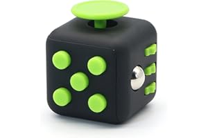 Appash Fidget Cube Stress Anxiety Pressure Relieving Toy Great for Adults and Children[Gift Idea][Relaxing Toy][Stress Reliever][Soft Material] (Black & Green)