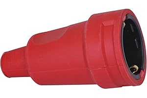 Kopp 180412000 180412000 złącze gumowe z uziemieniem z tulejką zabezpieczającą przed zagięciem, kolor czerwony (na zewnątrz) i czarny (wewnątrz), 18