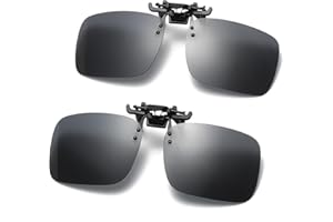 Musivon Sonnenbrillen Aufsatz Brille für Brillenträger - Sonnenbrille Clip für Herren Damen 2 Packungen