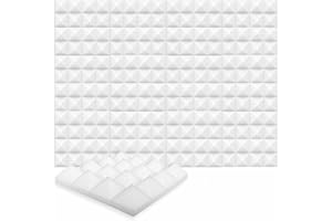 Arrowzoom 24 Pannelli Fonoassorbenti Piramidali 25x25x5cm Correzione Acustica 26kg/m3 500-8000Hz Isolamento Trattamento Acustico Studio registrazione Insonorizzazione 1034 BIANCO PERLA