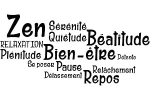 QUANYUCHANG Autocollant mural amovible en vinyle pour salle de bain salle de bain zen et salle de bain