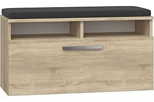 ADGO Riva - Scarpiera con panca portaoggetti, guardaroba compatto per il vostro ingresso (rovere Sonoma)