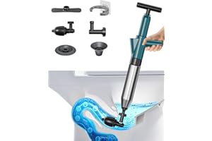 BADGESHAND Toilet Unblocker Heavy Duty, Toilet Plunger Sink Unblocker High Pressure Plunger Kit for Unblocking Toilets Sink Bathtub Floor Drain
