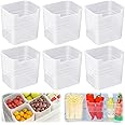 Cisolen 6 PCS Refrigerator Door Organizer Box, Clear Refrigerator Organizer Bins, Stackable Fridge Storage Boxes For Fridge, Kitchen, Pantry, Cabinets and Storage