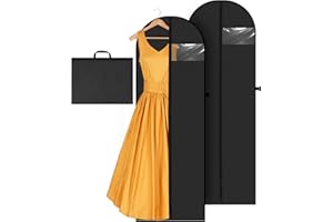 FAOKZE 2Pcs Housse Robe de Mariée,180x60cm housse robe longue avec fermetures éclair,housse vetements à suspendre pour Robes de Mariée,Costumes, Manteaux