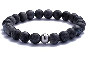 Alton of Sweden Premium Bracelet for Men, Pearl Bracelet for Men with Gemstones and Stainless Steel Pearl, Exclusive Jewellery Box, Great Gift Idea, Handmade