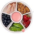 GoBe Kids Snack Spinner with Name Stickers - Reusable Snack Container with 5 Compartment Dispenser and Lid | BPA & PVC Free | Dishwasher Safe | No Spill, Leakproof | For Toddlers, Babies, Home, Travel