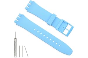 Hijiawee Cinturino in silicone per Swatch 17 mm 19 mm 20 mm, cinturino di ricambio impermeabile per orologio Swatch 20 mm/19 mm/17 mm per donne e uomini