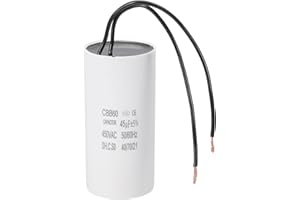 PATIKIL 45uF CBB60 Running Capacitor with 2 Wires, AC 450V Start Up Motor with Frequency of 50Hz/60Hz for Refrigerators, Washing Machines, Water Pumps, Air Compressors Pumps