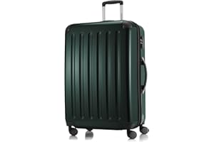 HAUPTSTADTKOFFER Alex - Großer Hartschalen-Koffer, TSA, 4 Doppel-Rollen, Trolley, Rollkoffer, Reisekoffer, Volumenerweiterung, 75 cm, 119 Liter, Waldgrün