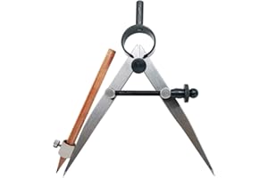 ZLKSKER 4 / 10 inch Woodworking Compass with Pencil Holder, Precision Spring Divider / Scriber, All Metal Compass for Leather Work Metalworking (4 inch)