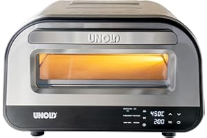 ‎UNOLD Unold Pizzaofen LUIGI 68816 | Elektrischer Pizza Ofen aus rostfreiem Edelstahl mit Pizzastein mit bis zu 450°C, nur ca. 2 Minuten Backzeit, energiesparend, 1.700 Watt