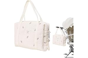 KKPW Tragbare -Wickeltaschen, bestickt, Wickeltasche, große Kapazität, Baumwolle, Wickeltasche, Wickeltasche, Reise-Windeltasche