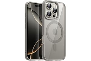 ‎JETECH JETech Magnetyczne Etui dla iPhone 16 Pro 6,3 Cala Kompatybilne z MagSafe, Bumper Telefonu Osłona, Jednokolorowa Matowe Ramka z TPU, Odporny na Zarysowania Przejaśniać Tył (Tytan Naturalny)