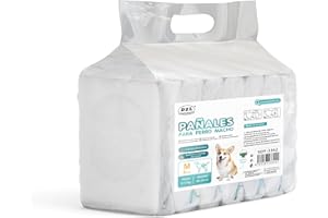 SMELL & SMILE Pañales Desechables para Perro Pañales para Perros Sanitarios para Mascotas Bragas Higiénicas Suaves absorbentes (MACHO, M)