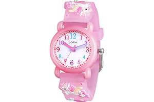 Vicloon Kinderuhr, wasserdichte Kinderuhr, Quarzwerk, 3D-Cartoon-Design, Kinderuhr, Digitale Kinderuhr, 3 Jahre bis 11 Jahre, Mädchen, Kinder, analoge Quarzuhr