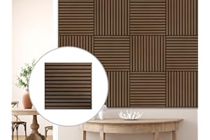 HPFloor Akustikpaneele Holz 60x60cm Wandpaneele Holz schwarz |Innenwanddeko in Holzoptik Wandverkleidung| geölt | Quadratisch | 21mm|4er-Set | schwarzer Filz | Smoked Oak